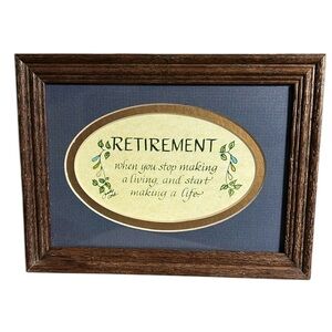 Original Sandy Lord Signed Watercolor Calligraphy Retirement